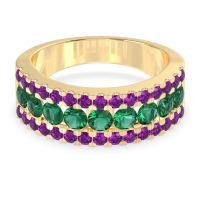 Three Row Round Half-Eternity Mahat Band