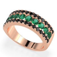 Three Row Round Half-Eternity Mahat Band