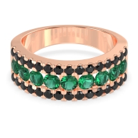 Three Row Round Half-Eternity Mahat Band