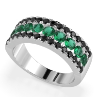 Three Row Round Half-Eternity Mahat Band