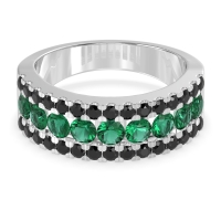 Three Row Round Half-Eternity Mahat Band