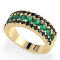 Three Row Round Half-Eternity Mahat Band