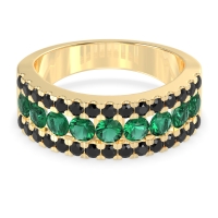 Three Row Round Half-Eternity Mahat Band