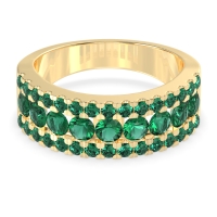 Three Row Round Half-Eternity Mahat Band