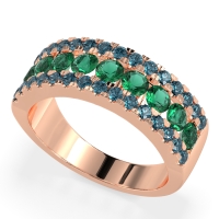 Three Row Round Half-Eternity Mahat Band