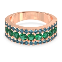 Three Row Round Half-Eternity Mahat Band