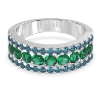 Three Row Round Half-Eternity Mahat Band