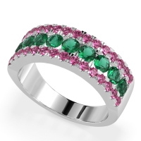 Three Row Round Half-Eternity Mahat Band