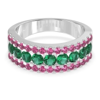 Three Row Round Half-Eternity Mahat Band