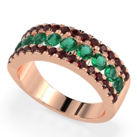 Three Row Round Half-Eternity Mahat Band