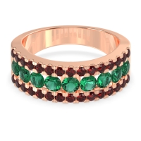 Three Row Round Half-Eternity Mahat Band