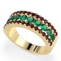 Three Row Round Half-Eternity Mahat Band