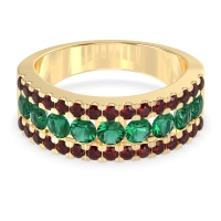 Three Row Round Half-Eternity Mahat Band