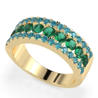 Three Row Round Half-Eternity Mahat Band