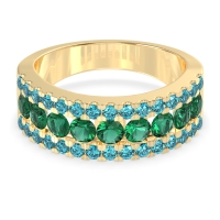 Three Row Round Half-Eternity Mahat Band