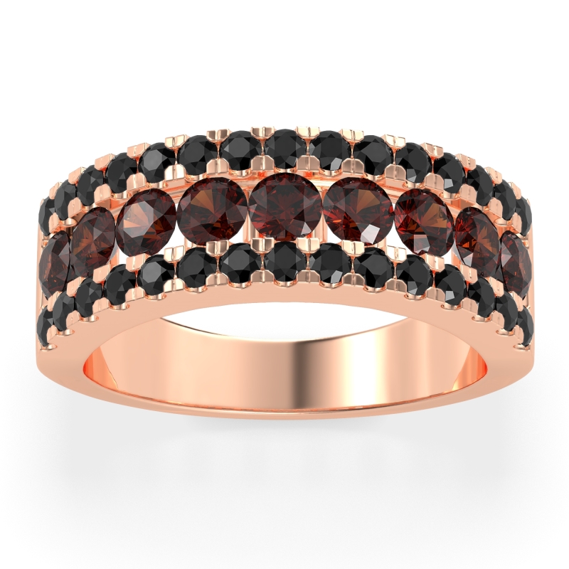 Three Row Round Half-Eternity Mahat Band