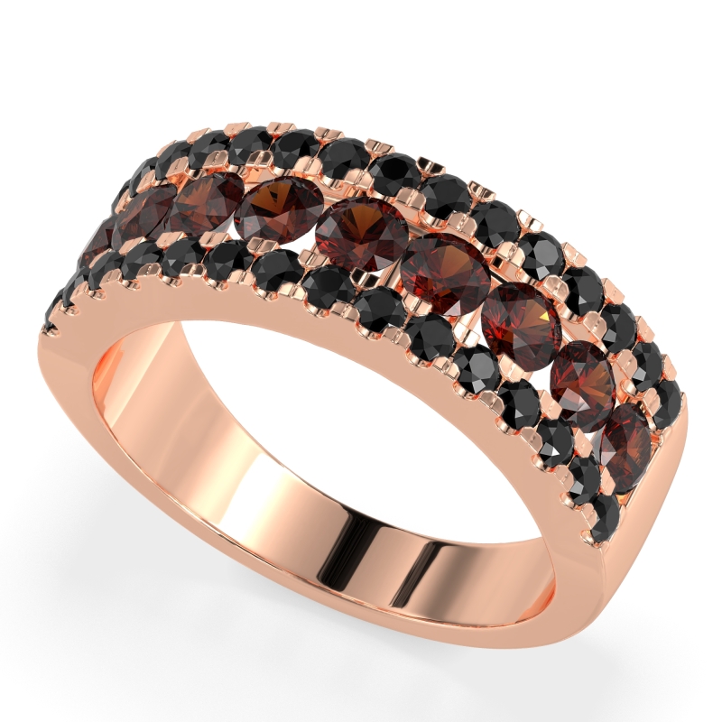 Three Row Round Half-Eternity Mahat Band