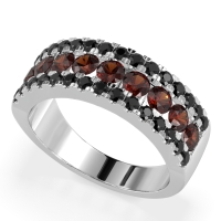 Three Row Round Half-Eternity Mahat Band