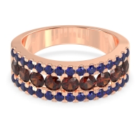 Three Row Round Half-Eternity Mahat Band