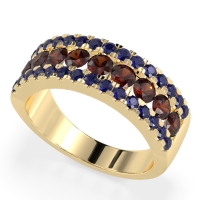 Three Row Round Half-Eternity Mahat Band