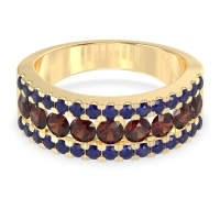 Three Row Round Half-Eternity Mahat Band