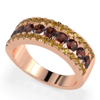 Three Row Round Half-Eternity Mahat Band