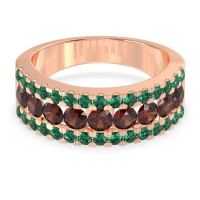 Three Row Round Half-Eternity Mahat Band