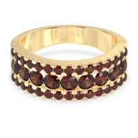 Three Row Round Half-Eternity Mahat Band