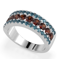 Three Row Round Half-Eternity Mahat Band