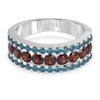 Three Row Round Half-Eternity Mahat Band