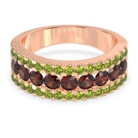 Three Row Round Half-Eternity Mahat Band