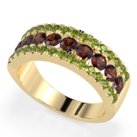 Three Row Round Half-Eternity Mahat Band