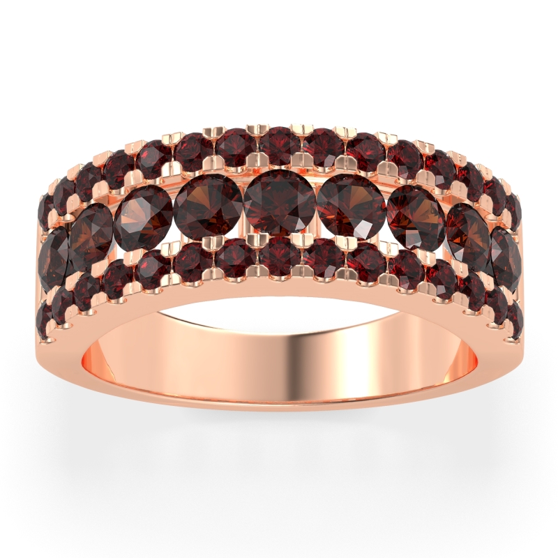 Three Row Round Half-Eternity Mahat Band