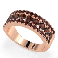 Three Row Round Half-Eternity Mahat Band