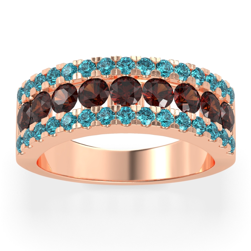 Three Row Round Half-Eternity Mahat Band