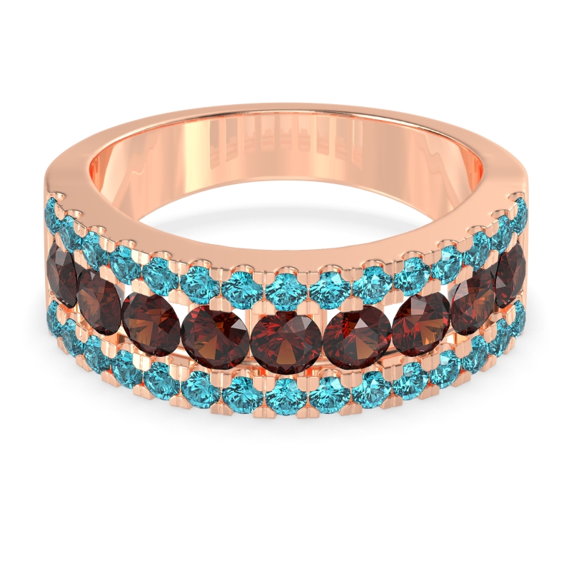 Three Row Round Half-Eternity Mahat Band