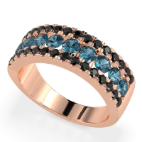 Three Row Round Half-Eternity Mahat Band