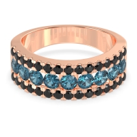 Three Row Round Half-Eternity Mahat Band