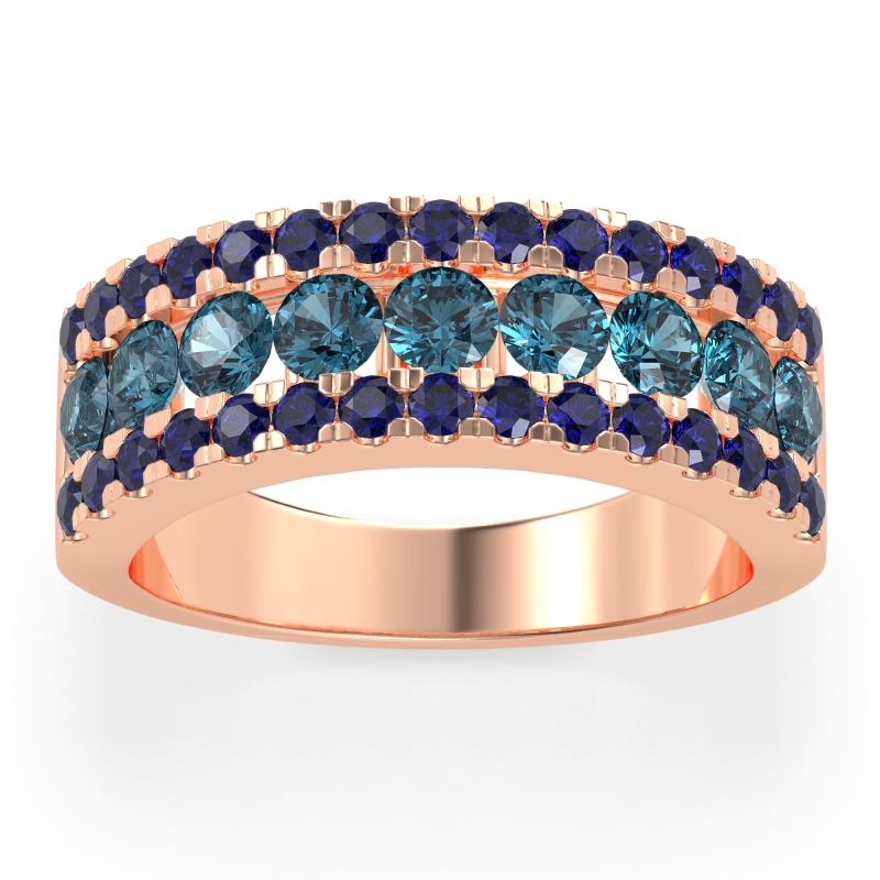 Three Row Round Half-Eternity Mahat Band