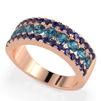 Three Row Round Half-Eternity Mahat Band