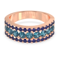 Three Row Round Half-Eternity Mahat Band