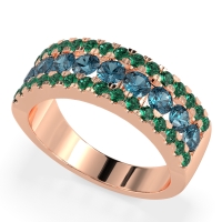 Three Row Round Half-Eternity Mahat Band