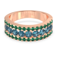 Three Row Round Half-Eternity Mahat Band