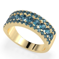 Three Row Round Half-Eternity Mahat Band