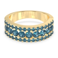 Three Row Round Half-Eternity Mahat Band