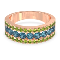 Three Row Round Half-Eternity Mahat Band