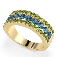 Three Row Round Half-Eternity Mahat Band