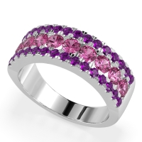 Three Row Round Half-Eternity Mahat Band