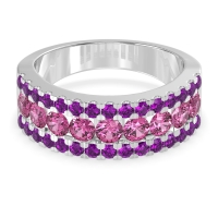 Three Row Round Half-Eternity Mahat Band