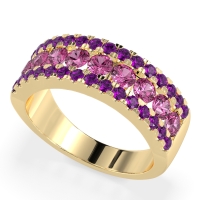 Three Row Round Half-Eternity Mahat Band